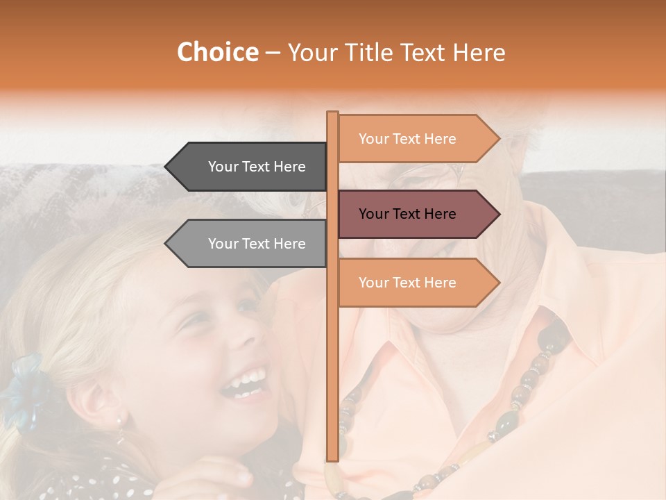 A Little Girl With Is Laughing With Her Great-Grandmother PowerPoint Template