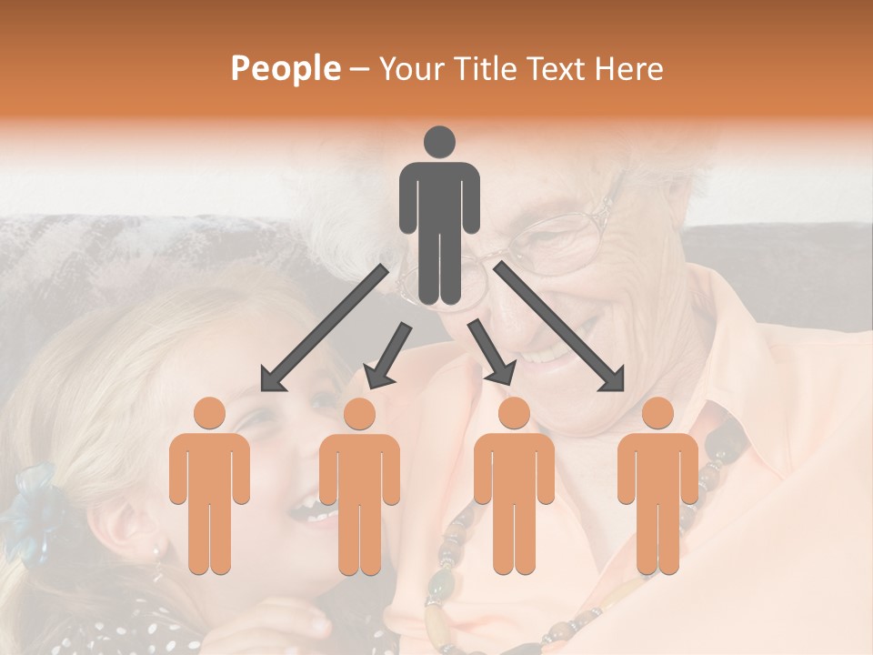 A Little Girl With Is Laughing With Her Great-Grandmother PowerPoint Template