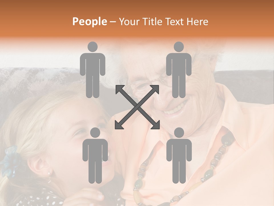 A Little Girl With Is Laughing With Her Great-Grandmother PowerPoint Template