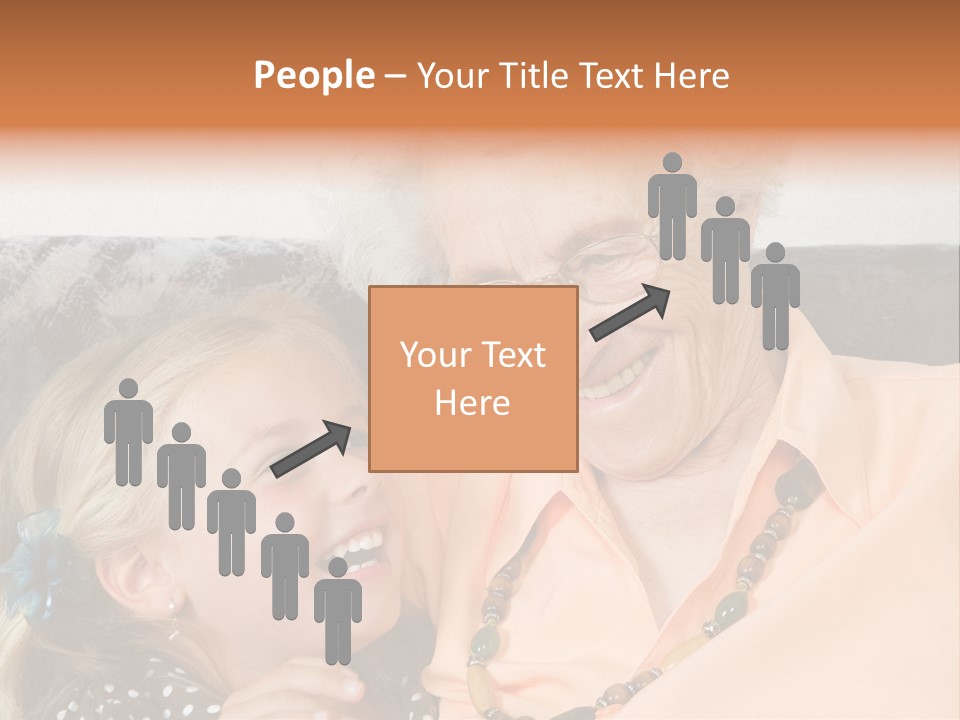 A Little Girl With Is Laughing With Her Great-Grandmother PowerPoint Template