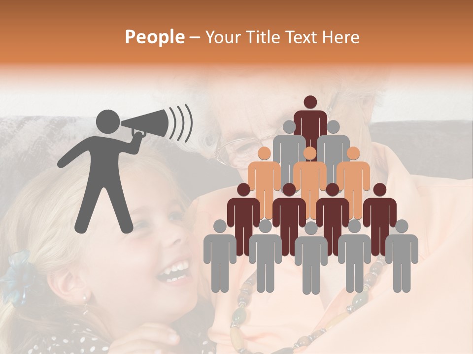 A Little Girl With Is Laughing With Her Great-Grandmother PowerPoint Template