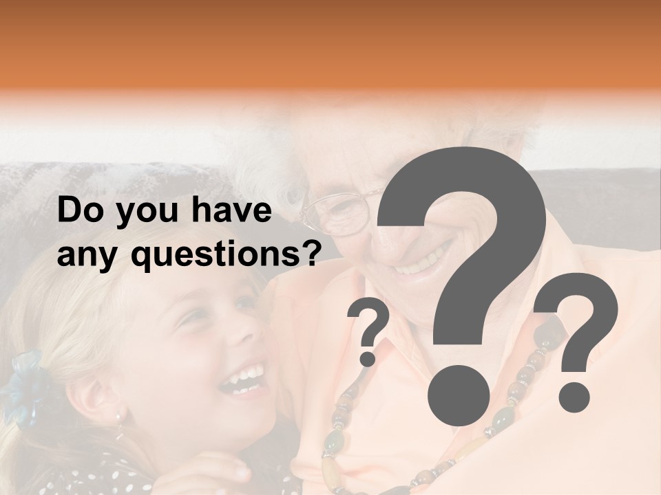 A Little Girl With Is Laughing With Her Great-Grandmother PowerPoint Template