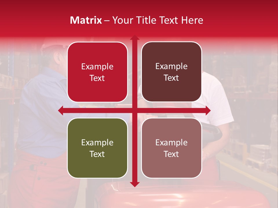 A Senior Worker Teaching His Junior The Operation Of A Fork Lift Vehicle In A Factory PowerPoint Template