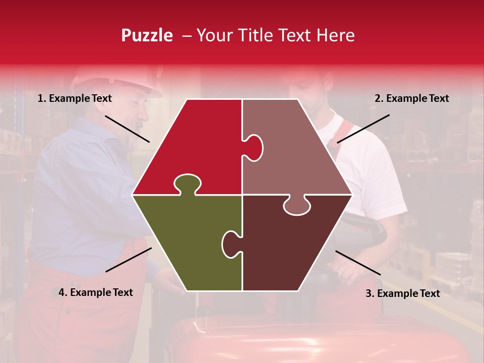 A Senior Worker Teaching His Junior The Operation Of A Fork Lift Vehicle In A Factory PowerPoint Template