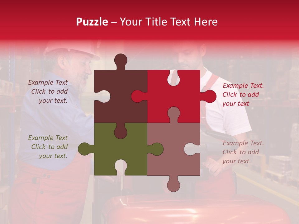 A Senior Worker Teaching His Junior The Operation Of A Fork Lift Vehicle In A Factory PowerPoint Template