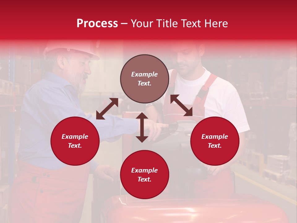 A Senior Worker Teaching His Junior The Operation Of A Fork Lift Vehicle In A Factory PowerPoint Template