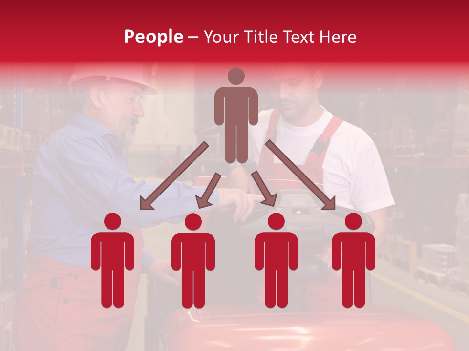 A Senior Worker Teaching His Junior The Operation Of A Fork Lift Vehicle In A Factory PowerPoint Template