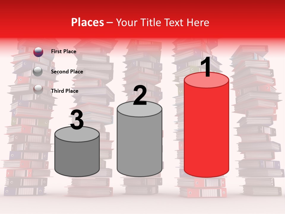 Stack Of Binders (Render) PowerPoint Template