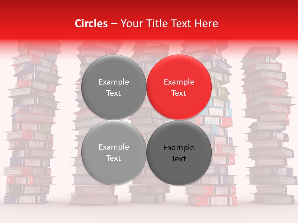 Stack Of Binders (Render) PowerPoint Template