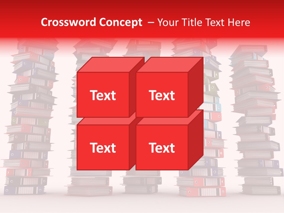 Stack Of Binders (Render) PowerPoint Template