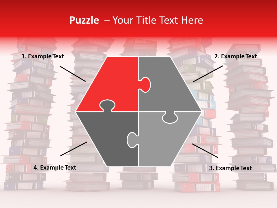 Stack Of Binders (Render) PowerPoint Template