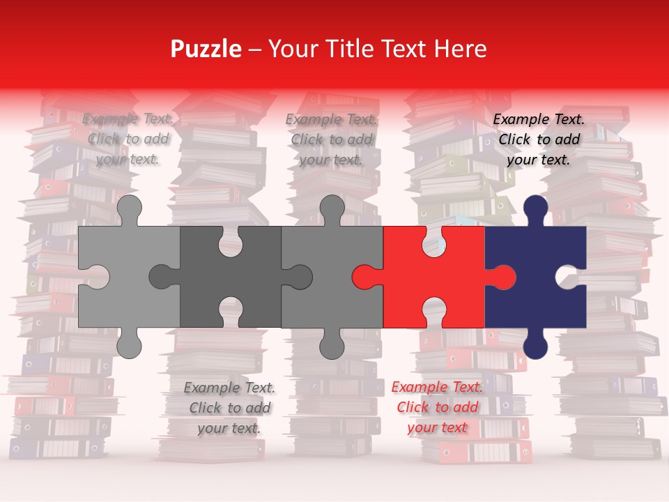 Stack Of Binders (Render) PowerPoint Template