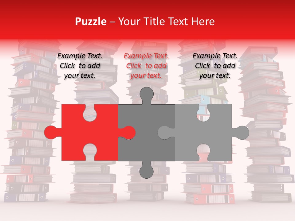 Stack Of Binders (Render) PowerPoint Template