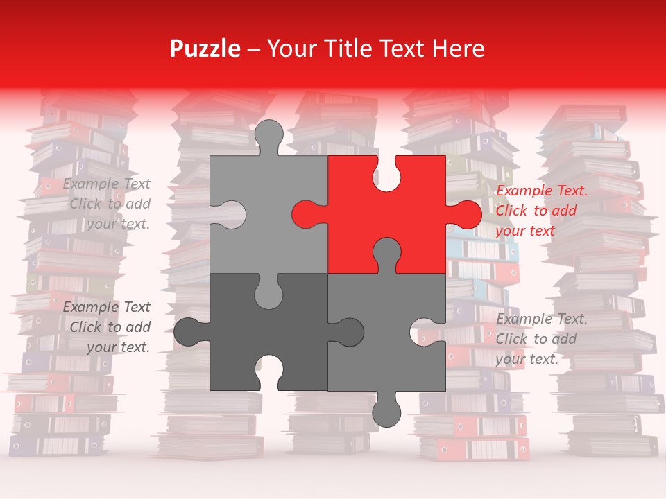 Stack Of Binders (Render) PowerPoint Template