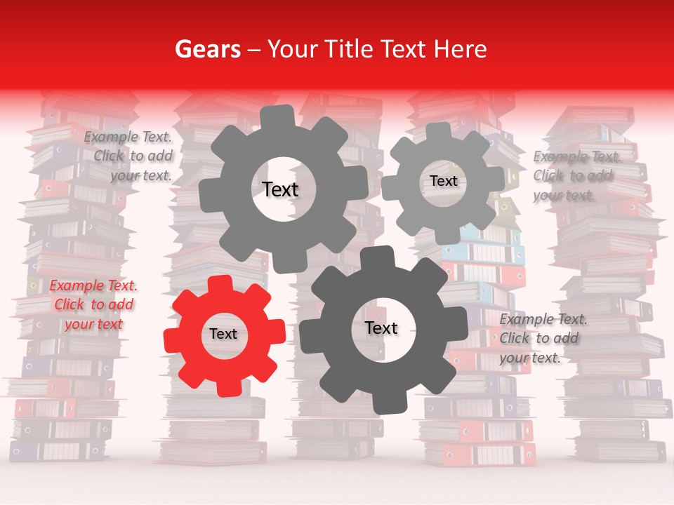 Stack Of Binders (Render) PowerPoint Template