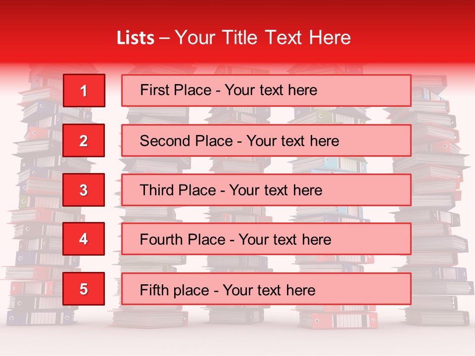 Stack Of Binders (Render) PowerPoint Template