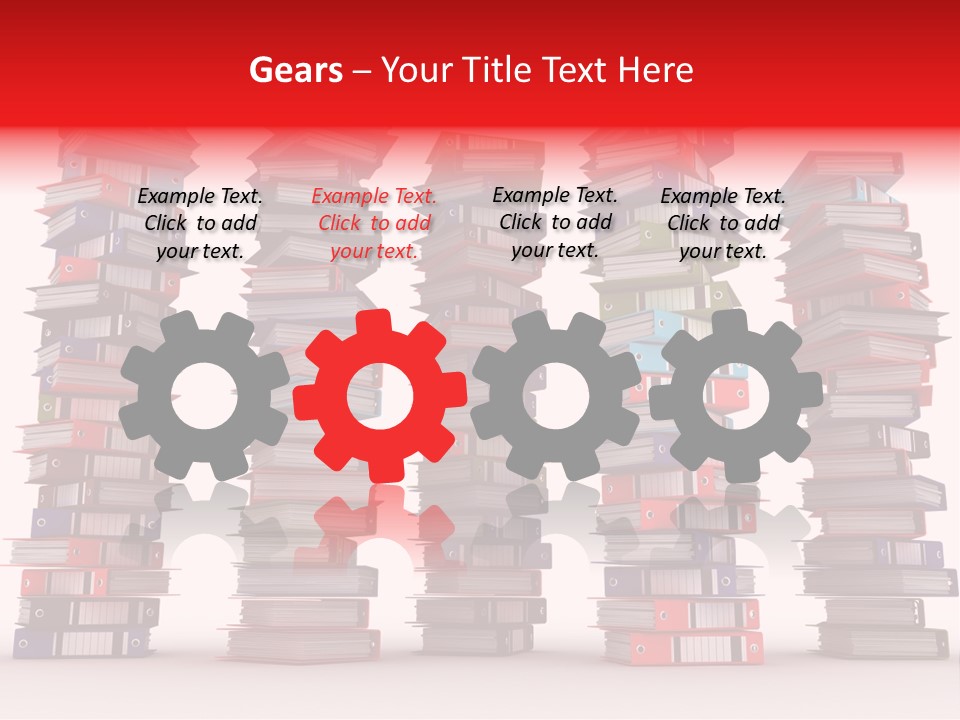 Stack Of Binders (Render) PowerPoint Template