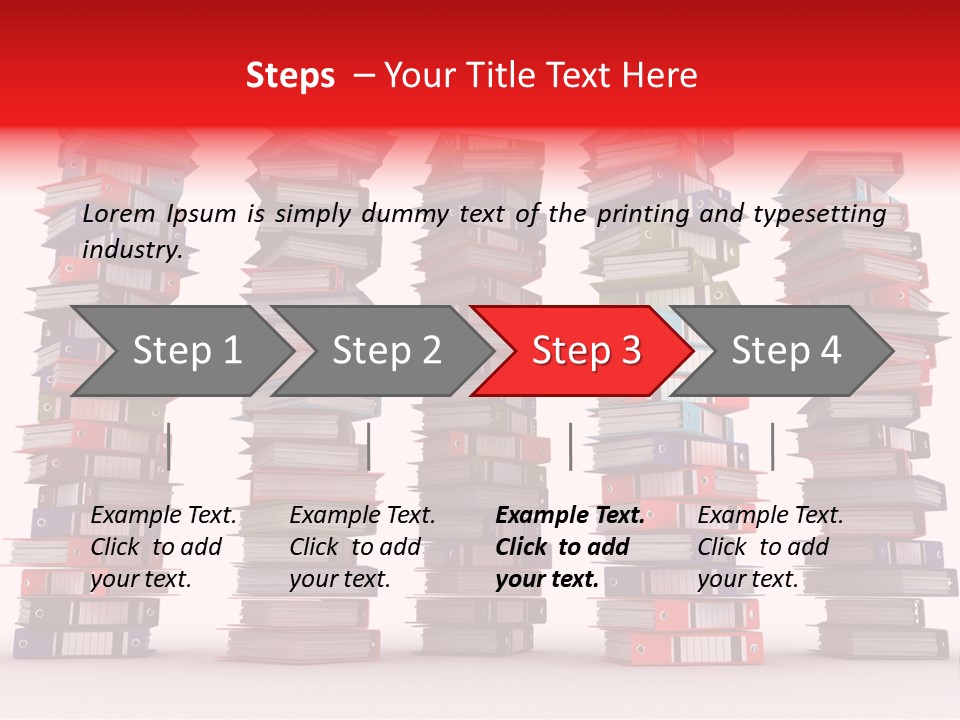 Stack Of Binders (Render) PowerPoint Template