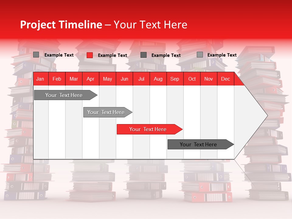 Stack Of Binders (Render) PowerPoint Template