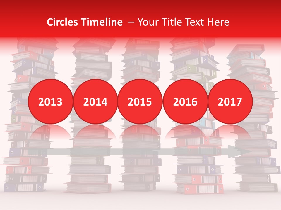 Stack Of Binders (Render) PowerPoint Template