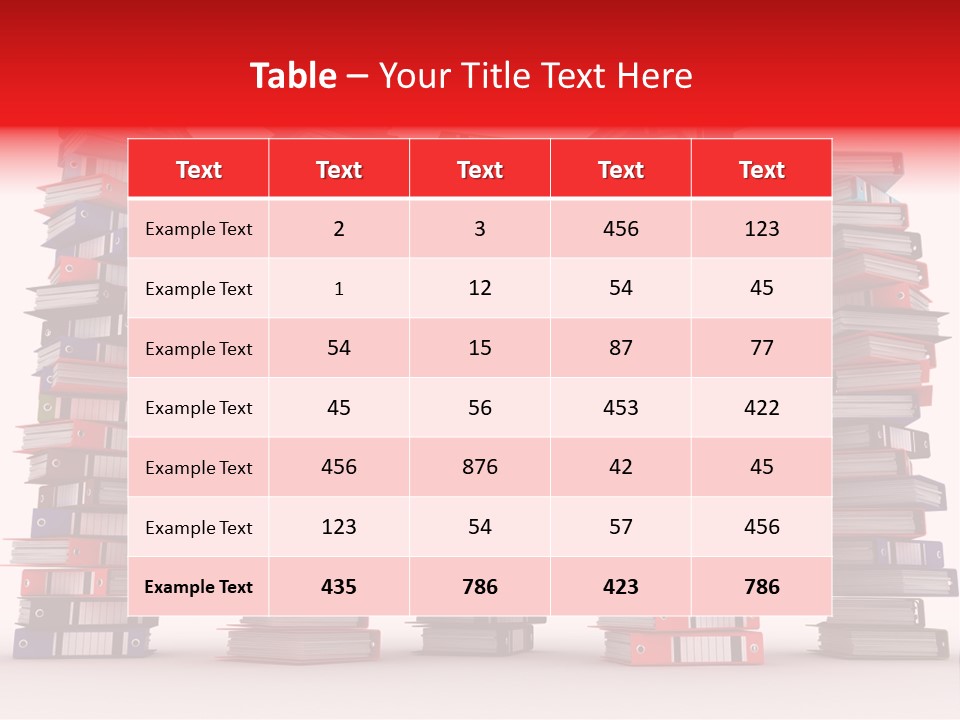 Stack Of Binders (Render) PowerPoint Template