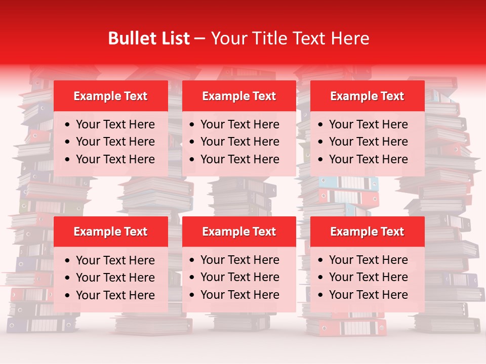 Stack Of Binders (Render) PowerPoint Template