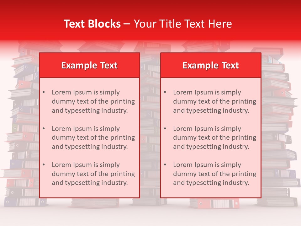 Stack Of Binders (Render) PowerPoint Template