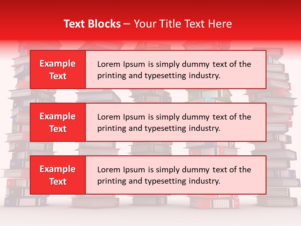 Stack Of Binders (Render) PowerPoint Template