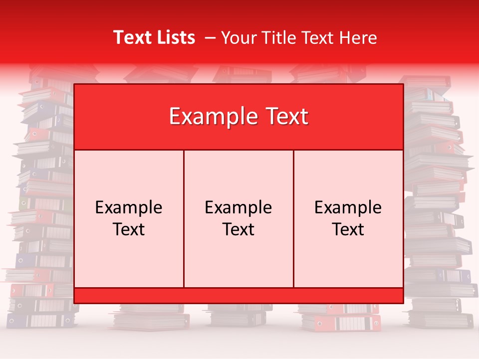 Stack Of Binders (Render) PowerPoint Template