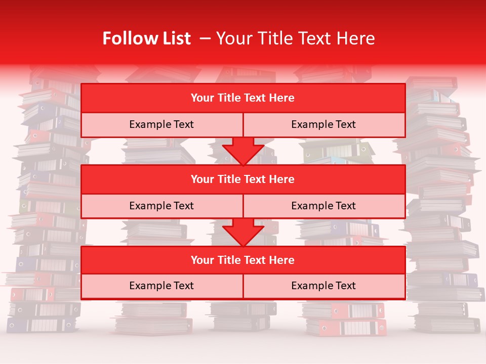 Stack Of Binders (Render) PowerPoint Template