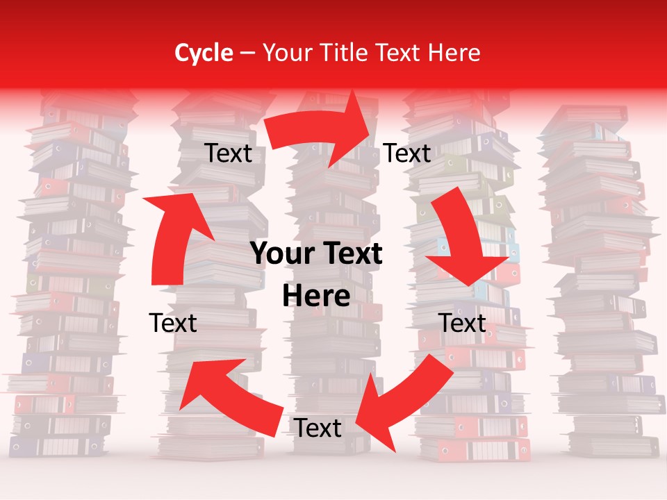 Stack Of Binders (Render) PowerPoint Template