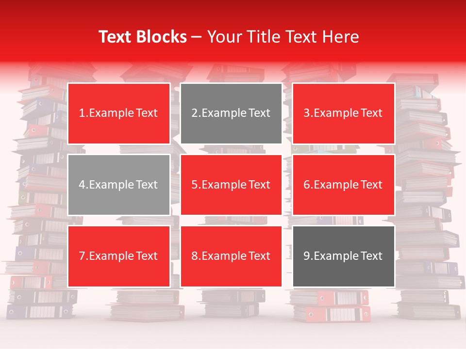 Stack Of Binders (Render) PowerPoint Template