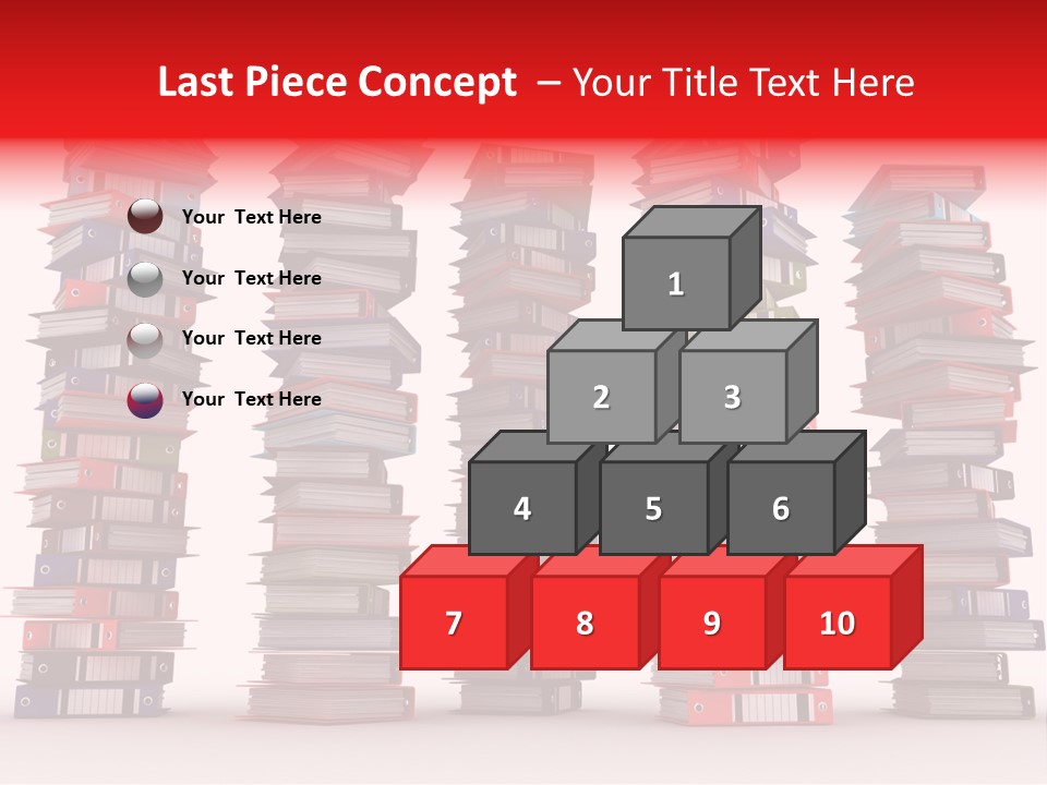 Stack Of Binders (Render) PowerPoint Template