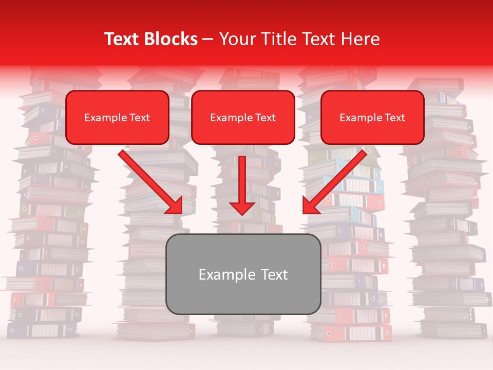 Stack Of Binders (Render) PowerPoint Template