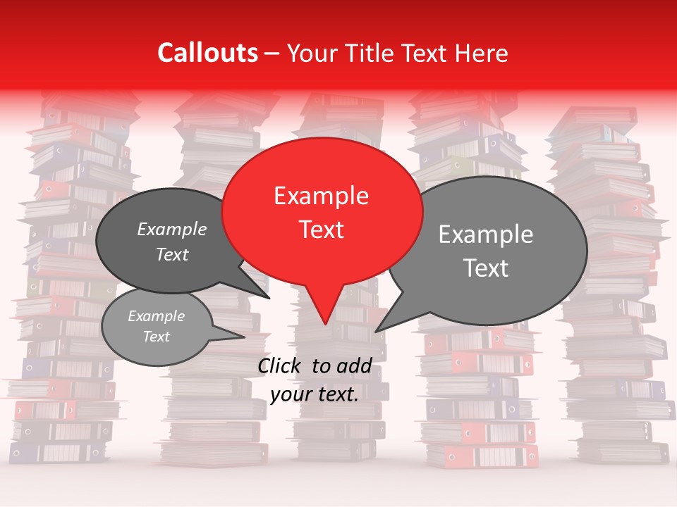 Stack Of Binders (Render) PowerPoint Template