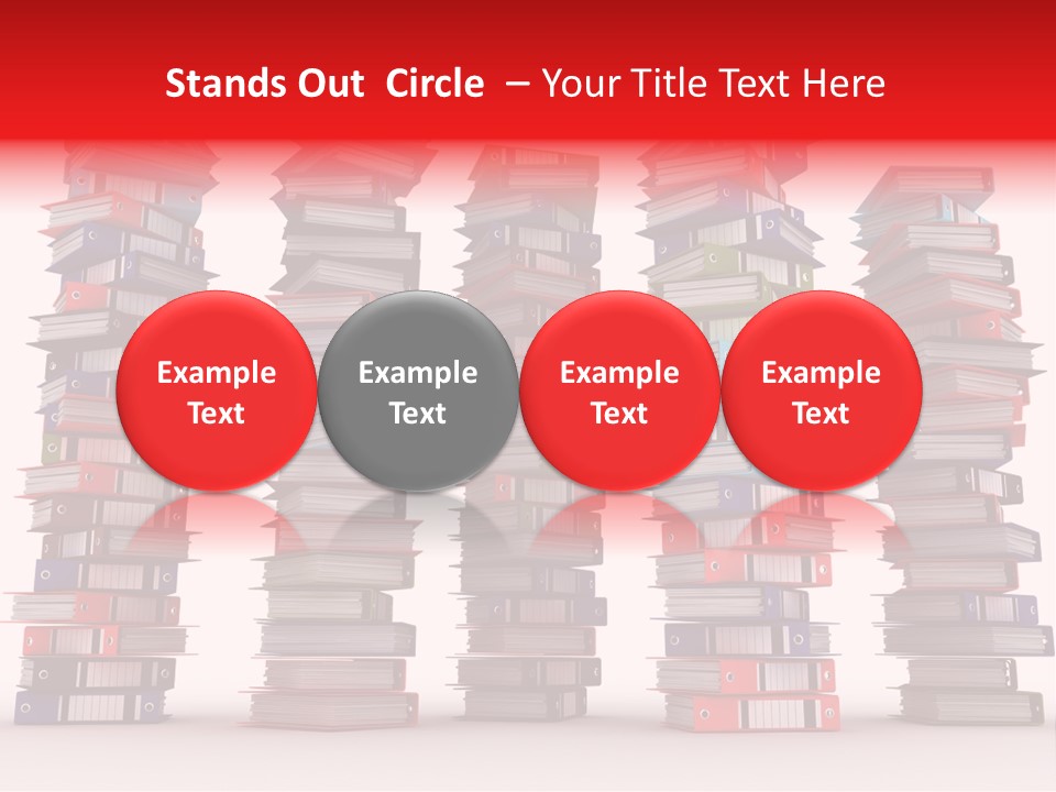 Stack Of Binders (Render) PowerPoint Template