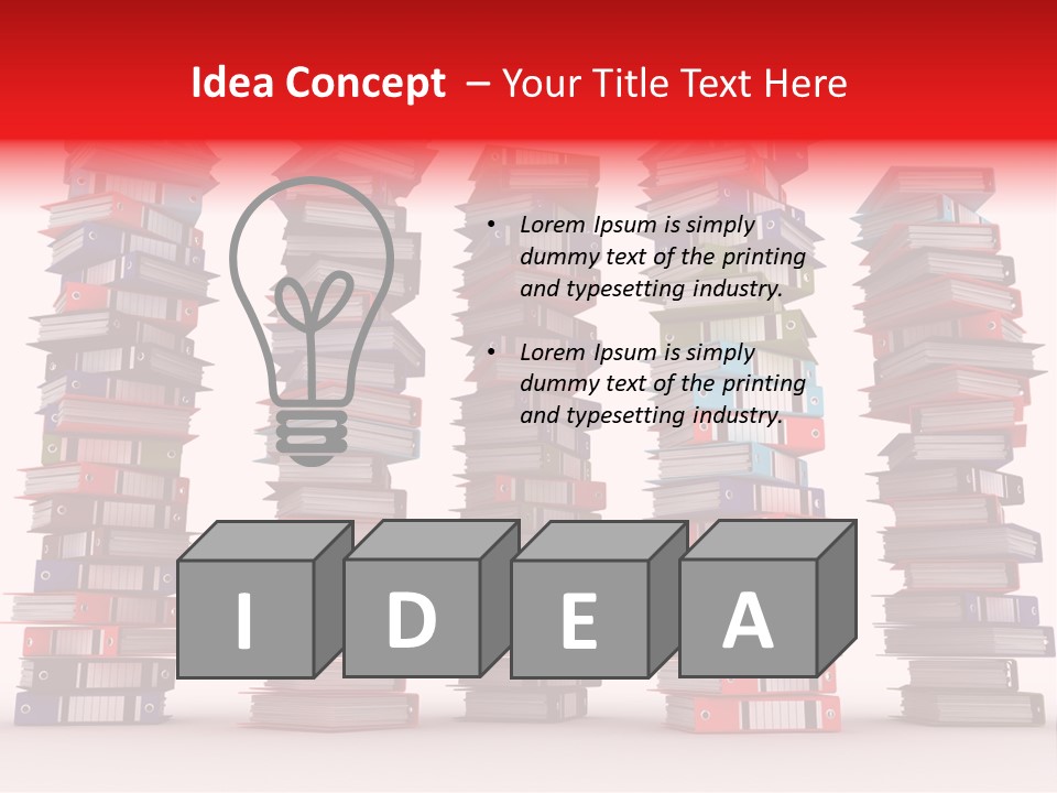 Stack Of Binders (Render) PowerPoint Template