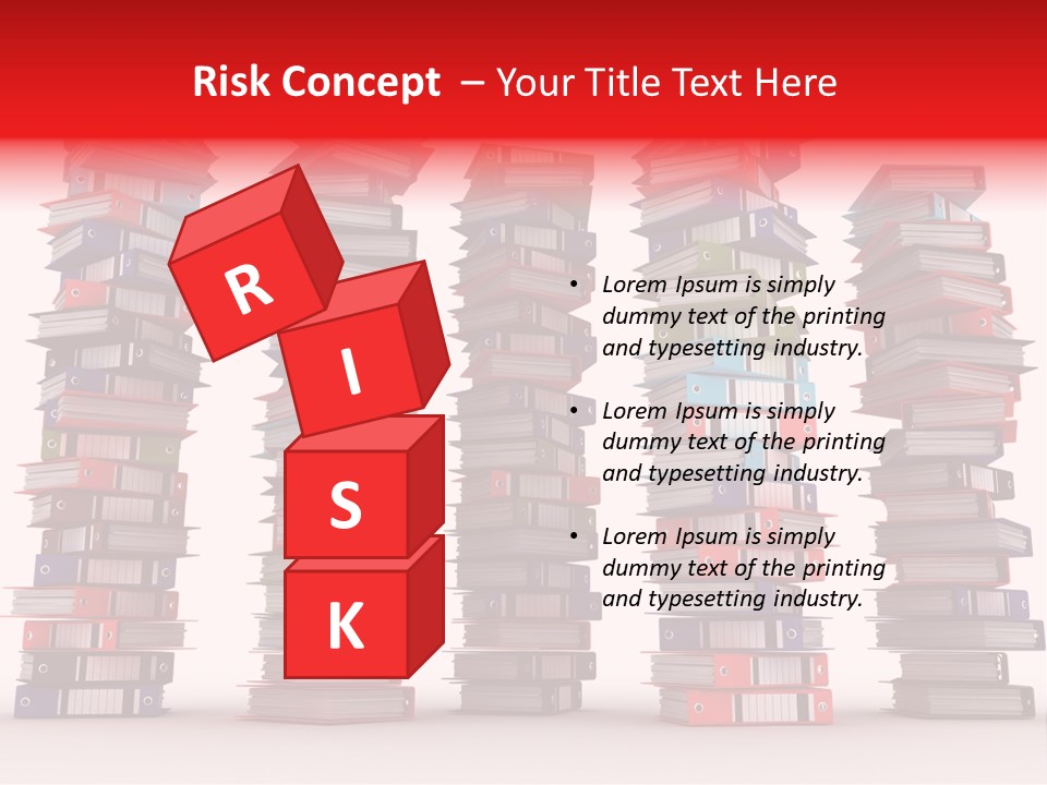 Stack Of Binders (Render) PowerPoint Template