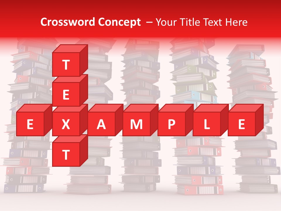 Stack Of Binders (Render) PowerPoint Template