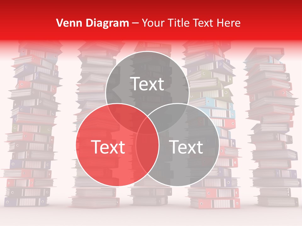 Stack Of Binders (Render) PowerPoint Template