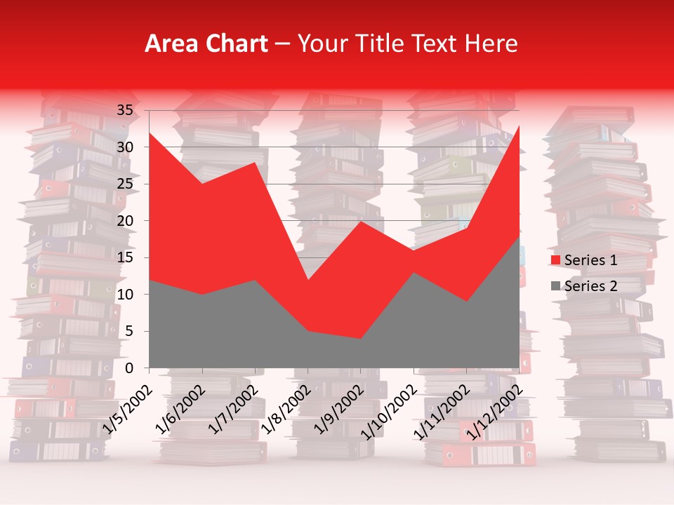 Stack Of Binders (Render) PowerPoint Template