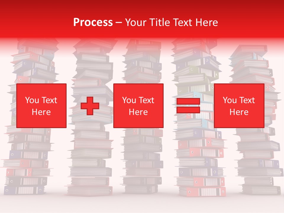 Stack Of Binders (Render) PowerPoint Template