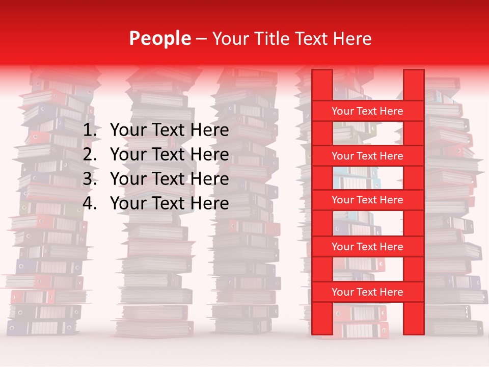 Stack Of Binders (Render) PowerPoint Template