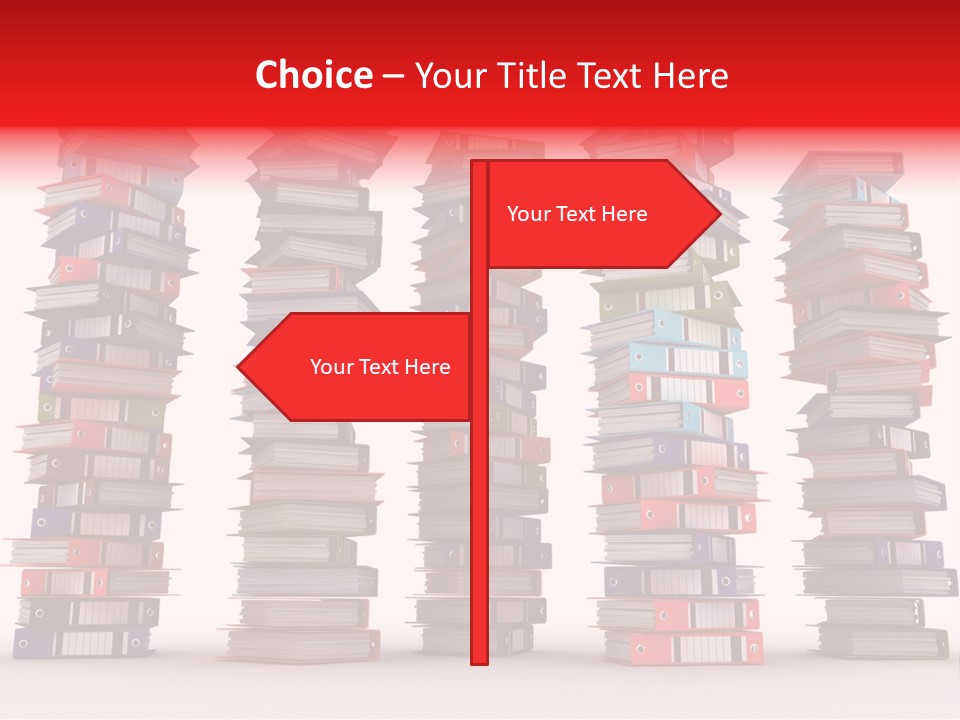 Stack Of Binders (Render) PowerPoint Template