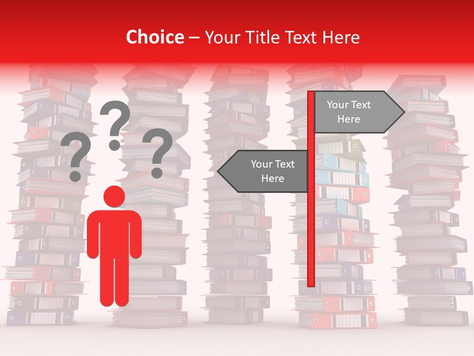 Stack Of Binders (Render) PowerPoint Template