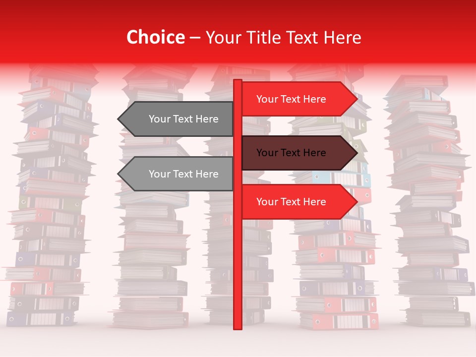 Stack Of Binders (Render) PowerPoint Template
