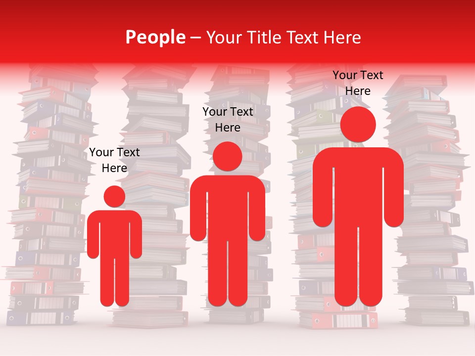 Stack Of Binders (Render) PowerPoint Template