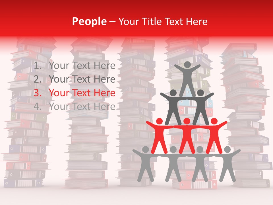 Stack Of Binders (Render) PowerPoint Template