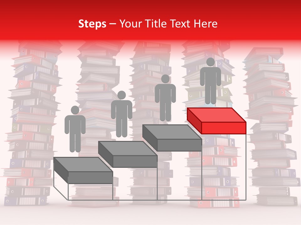 Stack Of Binders (Render) PowerPoint Template
