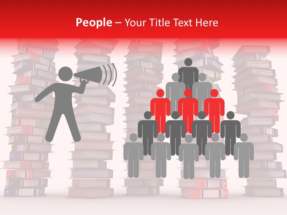 Stack Of Binders (Render) PowerPoint Template